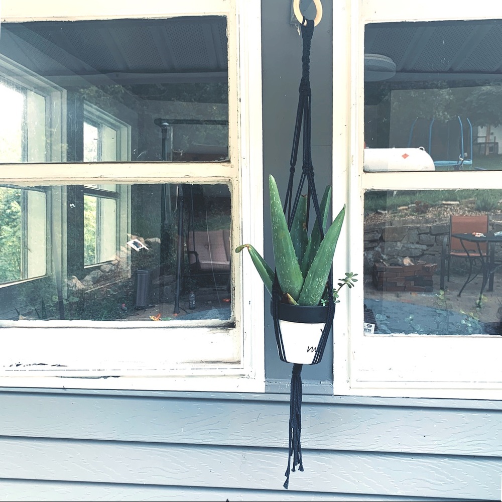 Decorative macrame plant holder